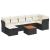 Set mobilier de grădină cu perne, 8 piese, negru, poliratan GartenMobel Dekor