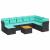 Set mobilier de grădină cu perne, 9 piese, negru, poliratan GartenMobel Dekor
