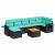 Set mobilier de grădină cu perne, 8 piese, negru, poliratan GartenMobel Dekor