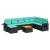 Set mobilier de grădină cu perne, 9 piese, negru, poliratan GartenMobel Dekor
