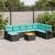 Set mobilier de grădină cu perne, 9 piese, negru, poliratan GartenMobel Dekor