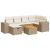 Set canapele de grădină, 7 piese, cu perne, bej, poliratan GartenMobel Dekor