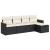 Set mobilier de grădină cu perne, 5 piese, negru, poliratan GartenMobel Dekor