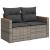 Set mobilier grădină cu perne, 6 piese, gri, poliratan GartenMobel Dekor