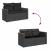 Set canapele de grădină cu perne, 7 piese, negru, poliratan GartenMobel Dekor