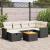 Set canapele de grădină cu perne, 7 piese, negru, poliratan GartenMobel Dekor