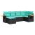 Set mobilier de grădină cu perne, 6 piese, negru, poliratan GartenMobel Dekor