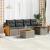 Set mobilier grădină cu perne, 6 piese, gri, poliratan GartenMobel Dekor