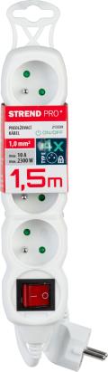 Prelungitor electric alb 1,5 m cu 4 prize si intrerupator Strend Pro