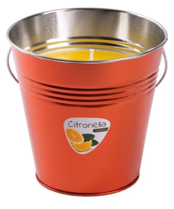 Lumânare repelentă cu citronella în găleată metalică, 610 g, 150x150 mm