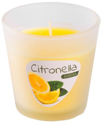 Lumânare Citronella repelentă în pahar din sticlă, 80 g, 80x70 mm