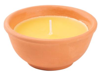 Lumanare repelenta Citronella in vas de teracota, 113 g, 50x110 mm