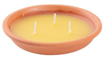 Lumanare Citronella repelenta in vas de teracota, 80 g, 30x125 mm