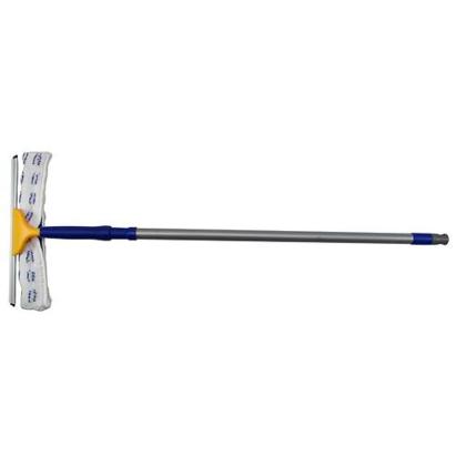 Racletă pentru geamuri Neco 300 mm cu mâner telescopic 120 cm și lavetă