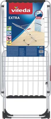 Uscător de rufe Vileda Extra 20 m pliabil, cu roți și suport șosete