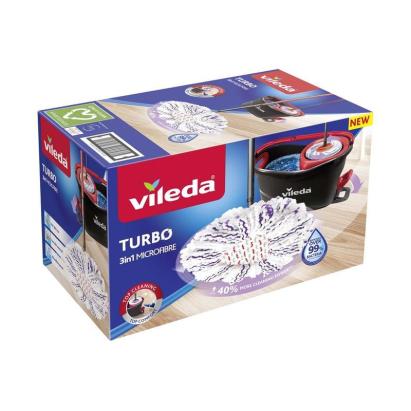 Set mop rotativ Vileda Turbo 3 în 1 cu găleată și microfibră