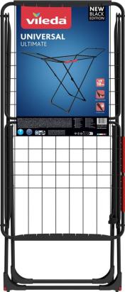 Uscător de rufe Vileda Universal 18 m pliabil, negru, cu roți