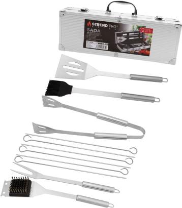 Set ustensile pentru grătar Strend Pro Grill, 12 piese, în valiză