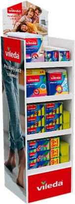 Stand expunere Vileda din carton, mic, cu Ultramax Complete Set gratuit
