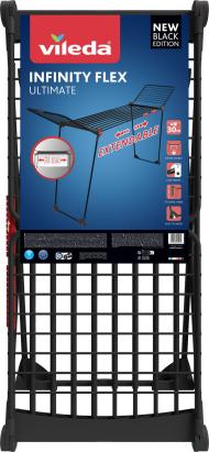 Uscător de rufe Vileda Infinity Flex 30 m, extensibil, negru