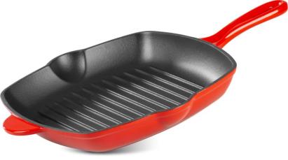 Tigaie grill din fontă emailată MagicHome Castora 27x27 cm