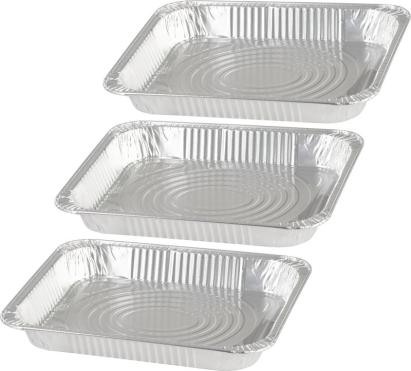 Set 3 tăvi din aluminiu pentru grătar MagicHome 32,7x26,9x4 cm
