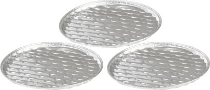 Set 3 tavi perforate din aluminiu pentru gratar MagicHome, 34 cm