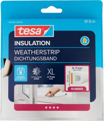 Banda de etansare Tesa profil D alba, 6 m, pentru ferestre si usi