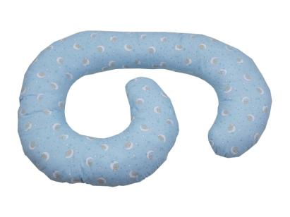 Pernă de alăptare multifuncțională MyKids Cat on Moon Blue, 180 cm