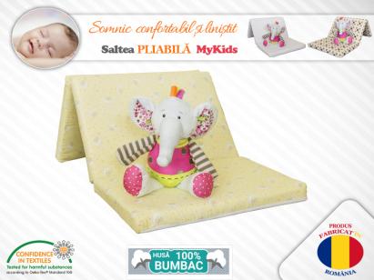 Saltea Pliabila Spuma Poliuretanica 120x60x5 cm - Galbena