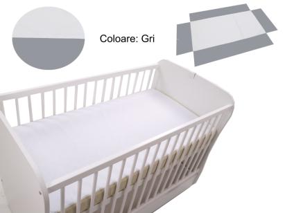Cearceaf bebe Klups fara elastic gri 120x60 cm, bumbac 100%