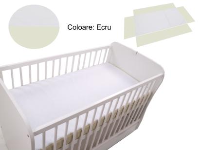 Cearceaf pentru patut bebe Klups, fara elastic, ecru, 120x60 cm