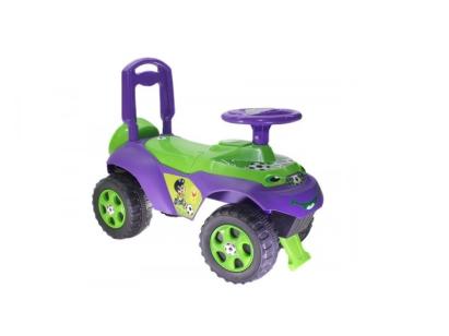 Mașinuță de împins MyKids Music pentru copii, verde-violet