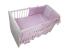 Lenjerie pentru patut bebe MyKids Light Stars Pink, 11 piese, 120x60 cm