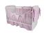 Lenjerie pentru patut bebe MyKids Light Stars Pink, 11 piese, 120x60 cm
