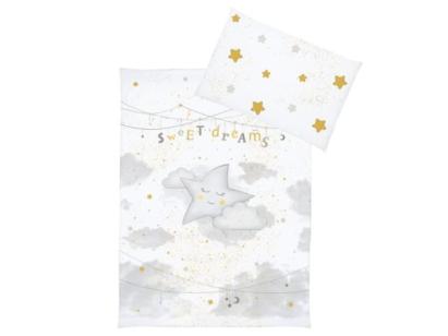 Lenjerie pat bebe 3 piese KLUPS My Star din bumbac, model stelute