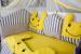 Lenjerie pentru patut bebe MyKids 11 piese gri-galben 120x60 cm