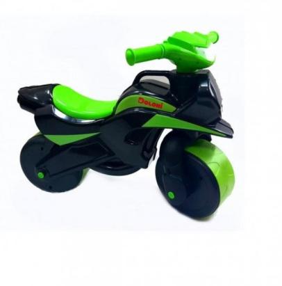Motocicletă de împins pentru copii MyKids Music, verde-negru