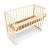 Pătuț copii din lemn KLUPS Piccolino Natur 90x40 cm, reglabil