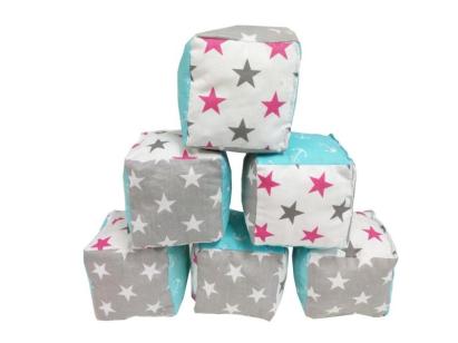Set 6 cuburi textile moi pentru bebelusi MyKids, 10x10 cm