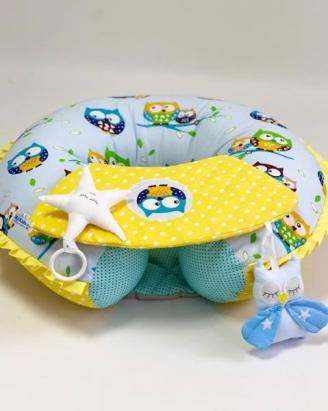 Perna transformabila 3 in 1 MyKids Owls Blue pentru sarcina si alaptare