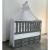Pătuț bebe MyKids Olivia alb gri 130x70 cu legănare și laterală culisabilă