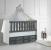 Pătuț bebe MyKids Olivia alb gri 130x70 cu legănare și laterală culisabilă