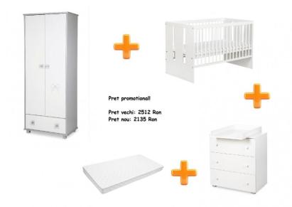Mobilier Camera copii Si Bebelusi KLUPS NATI Alb-Gri