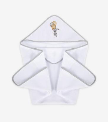 Prosop de baie pentru bebelusi Klups Bunny cu capison, 100x100 cm