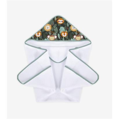 Prosop de baie pentru bebelusi Klups Wild World cu capison, 100x100 cm