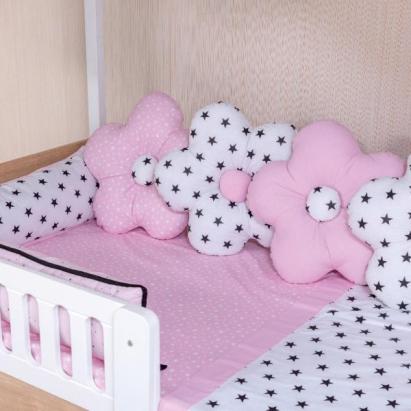 Lenjerie pentru pat Montessori MyKids, 9 piese, 95x195 cm, bumbac 100%