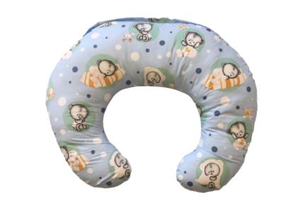 Pernă de alăptare mică MyKids Baby Teddy Blue, husă detașabilă