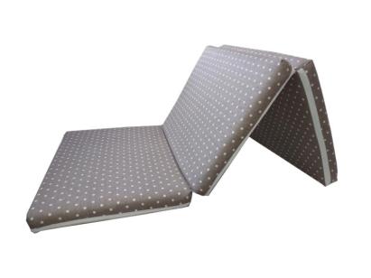 Saltea pliabilă pentru copii din spumă poliuretanică 120x60x5 cm, bej cu buline