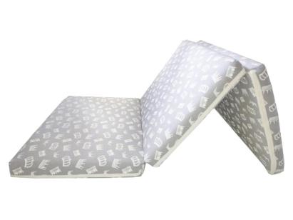 Saltea pliabila pentru copii din spuma 120x60x5 cm, coronite gri